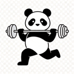 熊猫体育官方Logo - 一只可爱的熊猫手持运动器材
